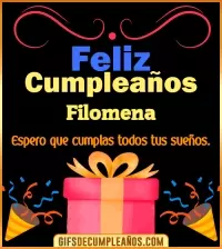 GIF Mensaje de cumpleaños Filomena